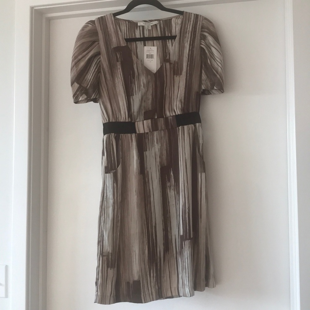 Max and Cleo Taupe Satin Dress - Size S